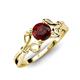 4 - Trissie Red Garnet Floral Solitaire Engagement Ring 