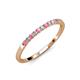 2 - Clara 2.00 mm Pink Tourmaline and Diamond 10 Stone Wedding Band 