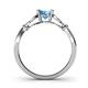 5 - Trissie Blue Topaz Floral Solitaire Engagement Ring 