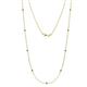 1 - Adia (9 Stn/2mm) Emerald on Cable Necklace 
