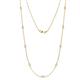 1 - Adia (9 Stn/2.7mm) White Sapphire on Cable Necklace 