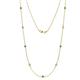 1 - Adia (9 Stn/2.7mm) Emerald and Diamond on Cable Necklace 