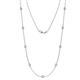 1 - Adia (9 Stn/3.4mm) White Sapphire on Cable Necklace 