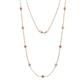 1 - Adia (9 Stn/4mm) Pink Tourmaline and Diamond on Cable Necklace 