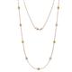 1 - Adia (9 Stn/4mm) Peridot and Diamond on Cable Necklace 