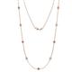 1 - Adia (9 Stn/4mm) Pink Sapphire and Lab Grown Diamond on Cable Necklace 