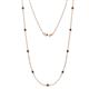 1 - Adia (9 Stn/3mm) Blue Sapphire on Cable Necklace 