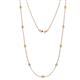 1 - Adia (9 Stn/3mm) Yellow Sapphire and Diamond on Cable Necklace 