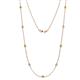 1 - Adia (9 Stn/3mm) Yellow Diamond and Lab Grown Diamond on Cable Necklace 