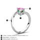 6 - Jianna 6.00 mm Cushion Lab Created Alexandrite and Round Lab Created Pink Sapphire 2 Stone Promise Ring 