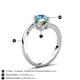 6 - Jianna 6.00 mm Cushion Lab Created Alexandrite and Round Blue Topaz 2 Stone Promise Ring 