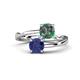 1 - Jianna 6.00 mm Cushion Lab Created Alexandrite and Round Iolite 2 Stone Promise Ring 