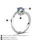 6 - Jianna 6.00 mm Cushion Lab Created Alexandrite and Round Iolite 2 Stone Promise Ring 