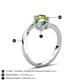 6 - Jianna 6.00 mm Cushion Lab Created Alexandrite and Round Peridot 2 Stone Promise Ring 