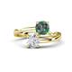 1 - Jianna 6.00 mm Cushion Lab Created Alexandrite and Round White Sapphire 2 Stone Promise Ring 