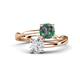 1 - Jianna 6.00 mm Cushion Lab Created Alexandrite and Round White Sapphire 2 Stone Promise Ring 