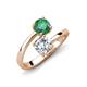 5 - Jianna IGI Certified 6.00 mm Cushion Lab Grown Diamond and Round Lab Created Alexandrite 2 Stone Promise Ring 