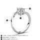 6 - Jianna IGI Certified 6.00 mm Cushion and Round Lab Grown Diamond 2 Stone Promise Ring 