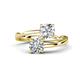1 - Jianna IGI Certified 6.00 mm Cushion and Round Lab Grown Diamond 2 Stone Promise Ring 