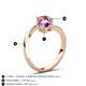 6 - Jianna 6.00 mm Cushion Amethyst and Round Pink Tourmaline 2 Stone Promise Ring 