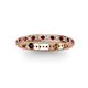 2 - Caitlin 1.60 mm Red Garnet and Diamond Eternity Band 
