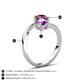 6 - Jianna 6.00 mm Cushion Amethyst and Round Rhodolite Garnet 2 Stone Promise Ring 