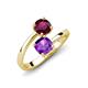 5 - Jianna 6.00 mm Cushion Amethyst and Round Rhodolite Garnet 2 Stone Promise Ring 