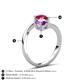6 - Jianna 6.00 mm Cushion Amethyst and Round Ruby 2 Stone Promise Ring 