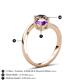 6 - Jianna 6.00 mm Cushion Amethyst and Round Smoky Quartz 2 Stone Promise Ring 