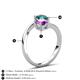 6 - Jianna 6.00 mm Cushion Amethyst and Round London Blue Topaz 2 Stone Promise Ring 