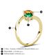6 - Jianna 6.00 mm Cushion Lab Created Emerald and Round Citrine 2 Stone Promise Ring 