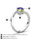 6 - Jianna 6.00 mm Cushion Peridot and Round Blue Sapphire 2 Stone Promise Ring 