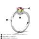6 - Jianna 6.00 mm Cushion Peridot and Round Pink Tourmaline 2 Stone Promise Ring 