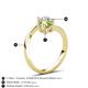 6 - Jianna 6.00 mm Cushion Peridot and Round White Sapphire 2 Stone Promise Ring 