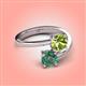 4 - Jianna 6.00 mm Cushion Peridot and Round Lab Created Alexandrite 2 Stone Promise Ring 
