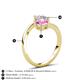 6 - Jianna 6.00 mm Cushion Lab Created Pink Sapphire and Round Forever Brilliant Moissanite 2 Stone Promise Ring 