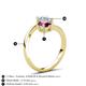 6 - Jianna 6.00 mm Cushion Rhodolite Garnet and Round Aquamarine 2 Stone Promise Ring 