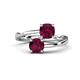 1 - Jianna 6.00 mm Cushion and Round Rhodolite Garnet 2 Stone Promise Ring 