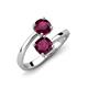 5 - Jianna 6.00 mm Cushion and Round Rhodolite Garnet 2 Stone Promise Ring 