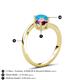 6 - Jianna 6.00 mm Cushion Rhodolite Garnet and Round Turquoise 2 Stone Promise Ring 