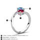 6 - Jianna 6.00 mm Cushion Lab Created Ruby and Round Blue Topaz 2 Stone Promise Ring 