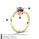 6 - Jianna 6.00 mm Cushion Lab Created Ruby and Round Blue Topaz 2 Stone Promise Ring 