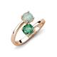 5 - Jianna 6.00 mm Cushion Lab Created Alexandrite and Round Opal 2 Stone Promise Ring 