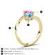 6 - Jianna 6.00 mm Cushion Blue Topaz and Round Lab Created Pink Sapphire 2 Stone Promise Ring 