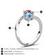 6 - Jianna 6.00 mm Cushion Blue Topaz and Round Pink Tourmaline 2 Stone Promise Ring 