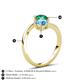 6 - Jianna 6.00 mm Cushion Blue Topaz and Round Emerald 2 Stone Promise Ring 