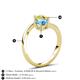 6 - Jianna 6.00 mm Cushion Blue Topaz and Round Yellow Diamond 2 Stone Promise Ring 