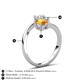 6 - Jianna 6.00 mm Cushion Citrine and Round White Sapphire 2 Stone Promise Ring 