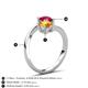 6 - Jianna 6.00 mm Cushion Citrine and Round Ruby 2 Stone Promise Ring 