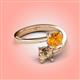 4 - Jianna 6.00 mm Cushion Citrine and Round Smoky Quartz 2 Stone Promise Ring 